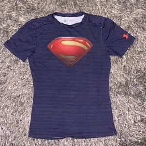 Boys size large Under Armour Superman heat gear